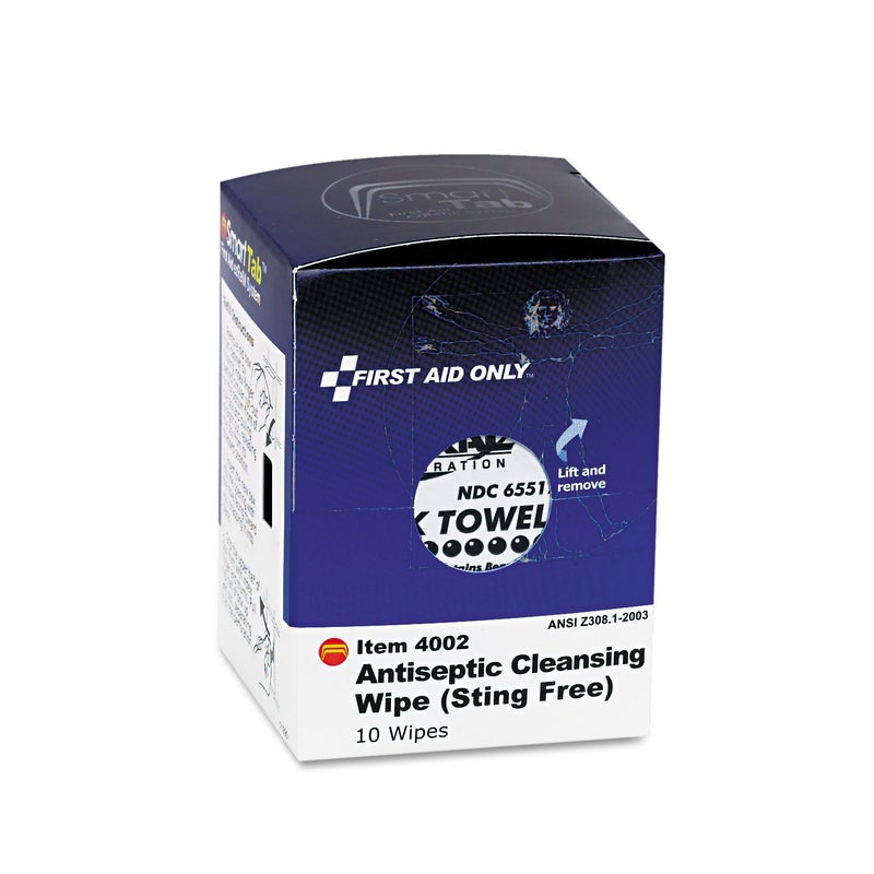 First Aid Only FAE4002 Sting Free Antiseptic Cleansing Wipes 10 Count - Image 3