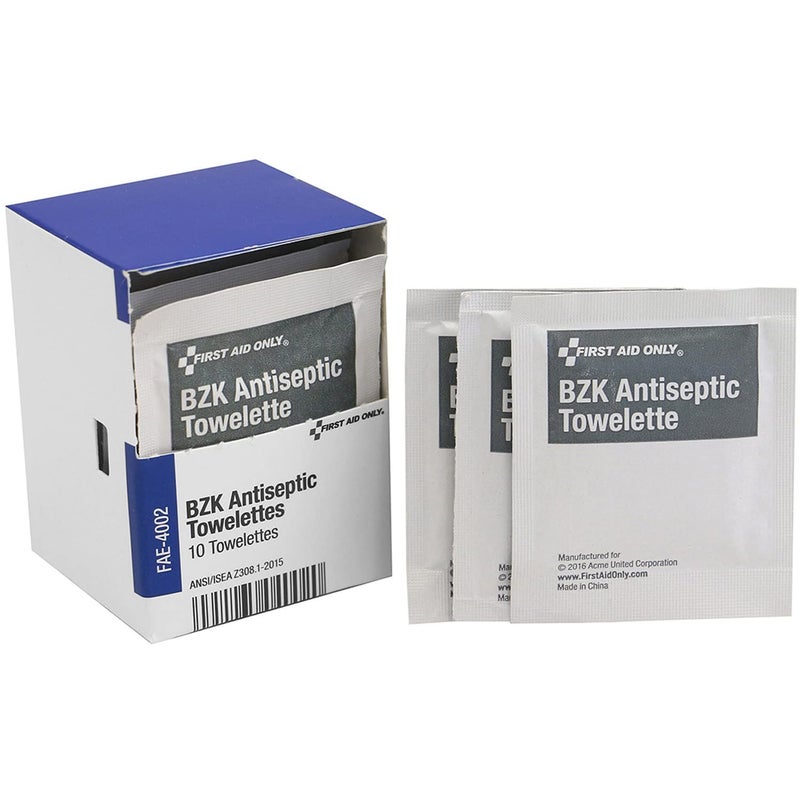 First Aid Only FAE4002 Sting Free Antiseptic Cleansing Wipes 10 Count - Image 1