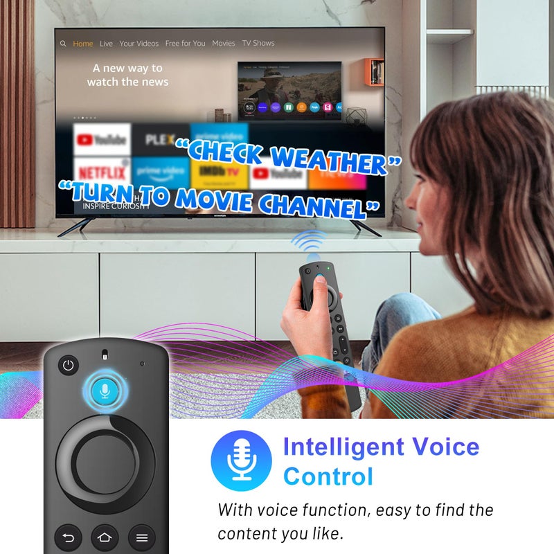 SZILBZ Replacement Voice Remote Control for All-Insignia-FireSeries & TV Stick(2nd/3rd Gen/4K Select/Plus/Lite/4K Max)/NS-RCFNA-21 Remote for Pioneer/Hisense/Omni-FireSeries Smart TV 3rd Gen and Cube - Image 2