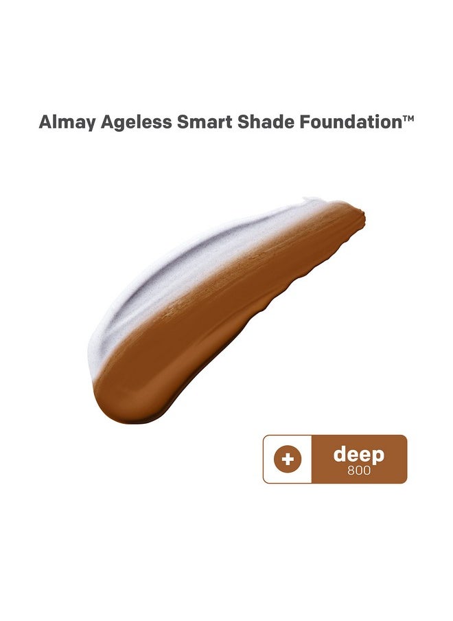Almay Anti Aging Foundation Smart Shade Face Makeup With Hyaluronic Acid Niacinamide Vitamin C & E Hypoallergenic Fragrance Free 800 Deep 1 Fl Oz (Pack Of 1)  - Image 3