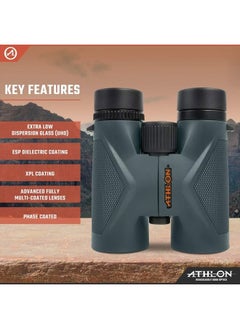 Athlon Optics 8x42 Midas UHD Gray Binoculars with ED Glass for Adults and Kids, High-Powered Binoculars for Hunting, Birdwatching, and More  - Image 3