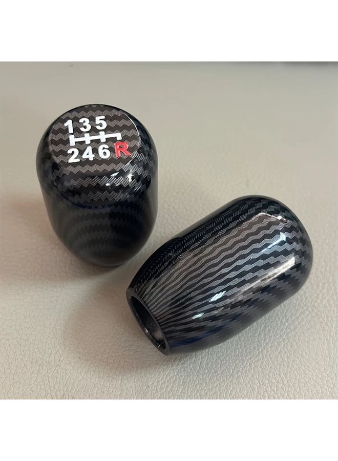 6 Speed Carbon Color Aluminum Gear Shift Knob Manual Transmission Accessory - Image 4