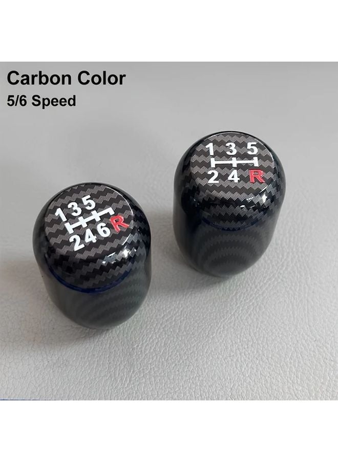 6 Speed Carbon Color Aluminum Gear Shift Knob Manual Transmission Accessory - Image 1