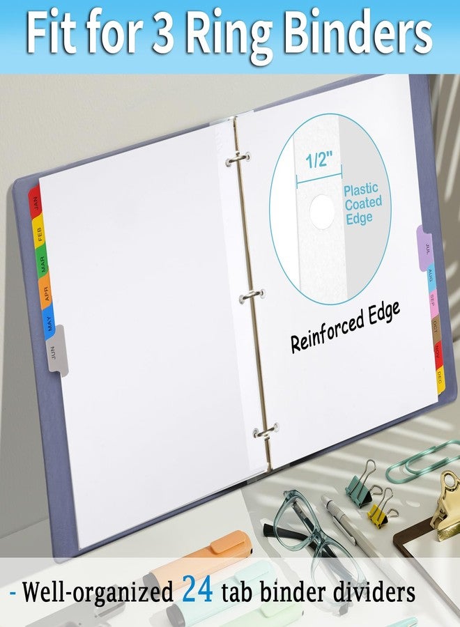 Coidea Monthly Binder Dividers for 3 Ring Binder, COIDEA Jan-Dec Dividers for 3 Ring Binder, 12 Tabs Multicolor Month Binder Dividers with Customizable Table of Contents Page for School Office Organizing - Image 4