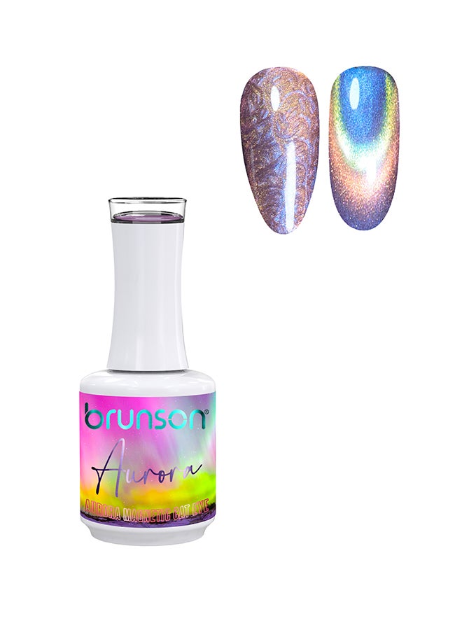 brunson Cat Eye Gel Polish 15ml Aurora Reflective Sparkly Diamond Gel Effect Magnetic French Manicure Pedicure Gel Nail Polish Salon Quality Chip Resistant Gel Nail Extensions UV Gel Nail Paint for Nail Art - Image 1