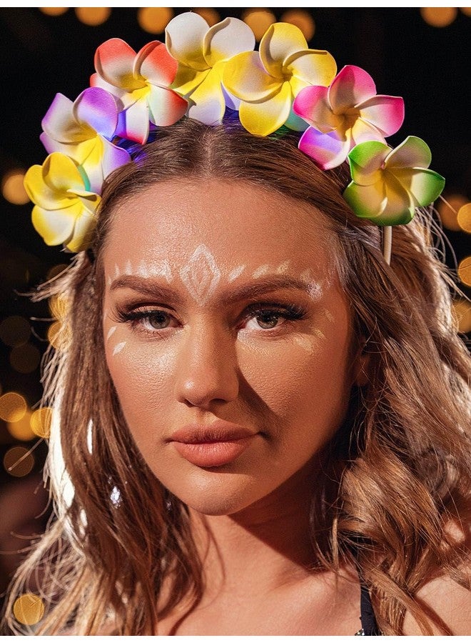 JEAIRTS Eairts Led Hawaiian Flower Headband Plumeria Hairband Glowing Floral Headpiece Hair Hoop Festival Summer Beach Head Band Hawaiin Hair Accessories For Woman And Girls - Image 1