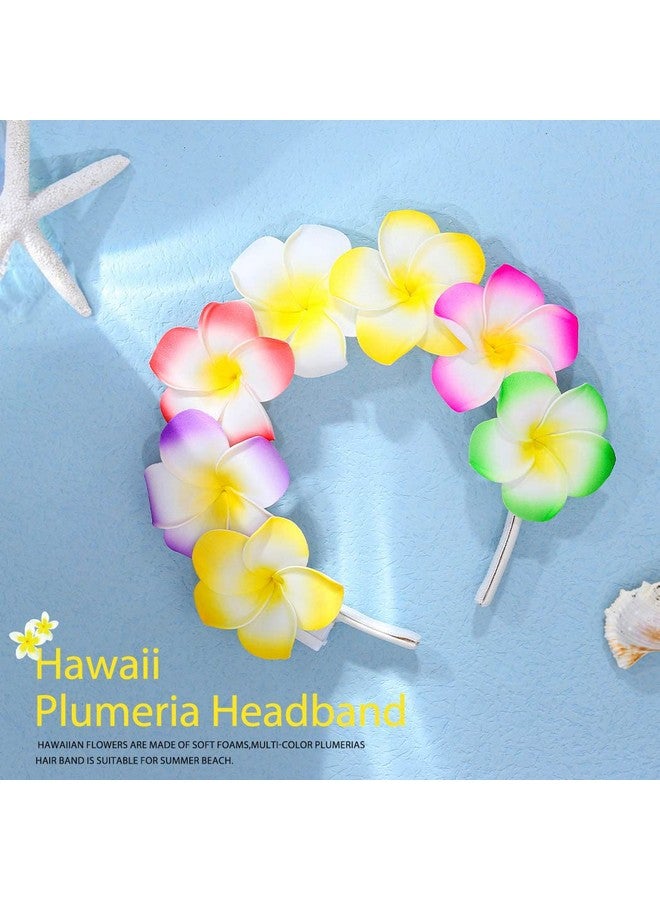 JEAIRTS Eairts Led Hawaiian Flower Headband Plumeria Hairband Glowing Floral Headpiece Hair Hoop Festival Summer Beach Head Band Hawaiin Hair Accessories For Woman And Girls - Image 5