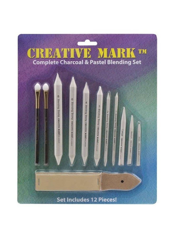 كرييتف مارك مجموعة مزج الألوان الكاملة من كريتيف مارك - تتضمن إسفنجات مزج، وعصي مزج، ووسادة ورق صنفرة - مثالية لمزج الفحم، والأقلام الرصاص، والباستيل - Image 2