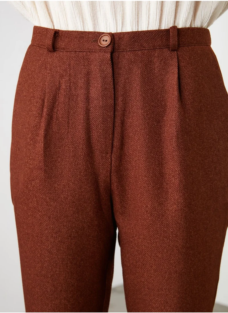trendyol Roll Hem High Waist Pants