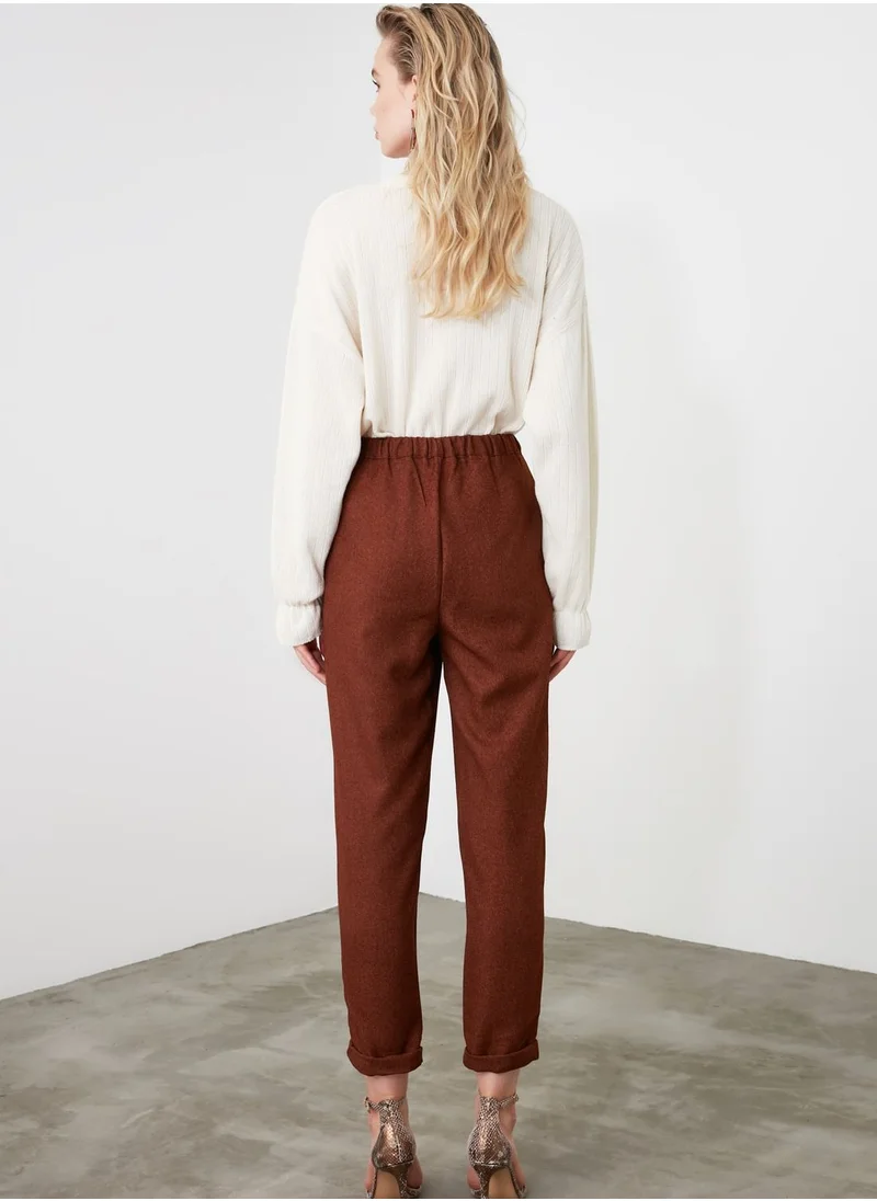 trendyol Roll Hem High Waist Pants