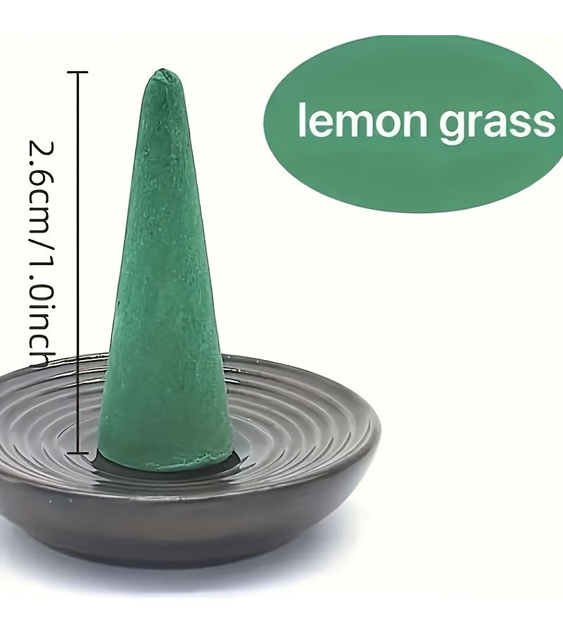 Lemongrass Citronella Incense Cones 87 Count Natural Aroma - Image 2