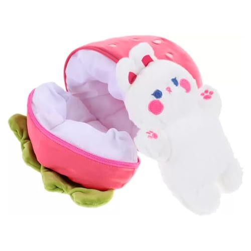 Softdreams Soft Plush Toy for Kids – Cute Stuffed Animal Soft Toy – Soft Cuddly Toy for Baby Boys & Girls, Return Gift & Room Décor -Medium, Strawberry Bunny - Zipper - Image 4