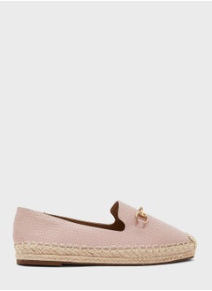 Horsebit Textured Flat Espadrille
