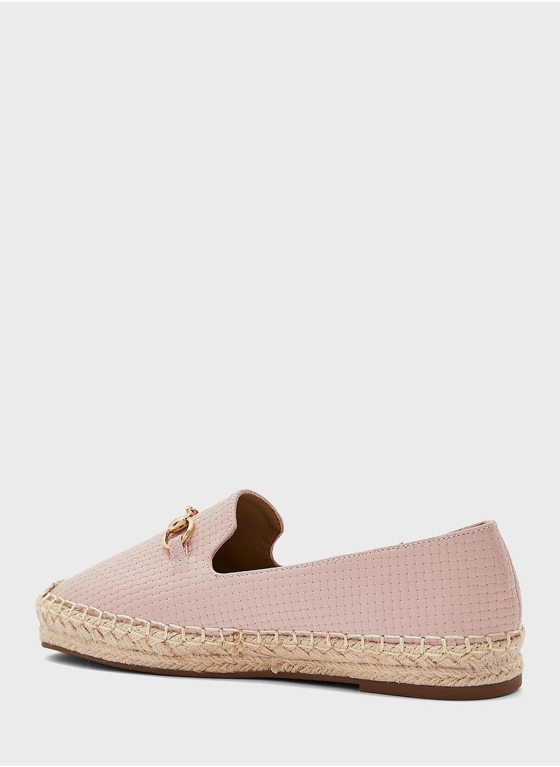 Ginger - Horsebit Textured Flat Espadrille - Image 1
