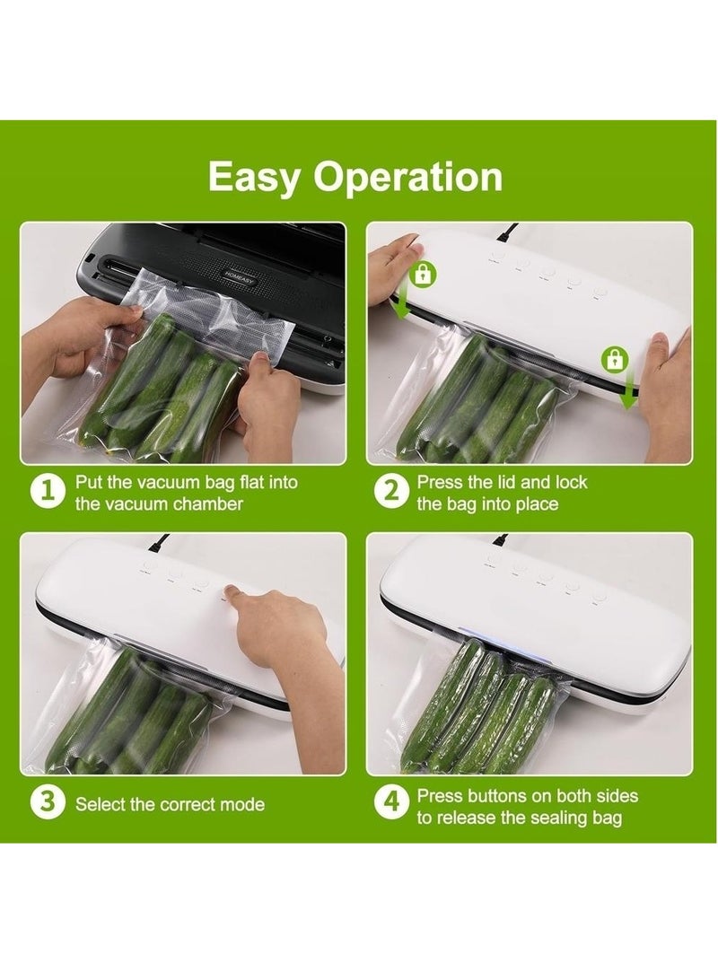 SYOSI Vacuum Sealer Machine Automatic Sealer Machine One-Touch Sealing Vacuum for Food Preservation Storage Saver Dry And Moist Food Modes - Image 4