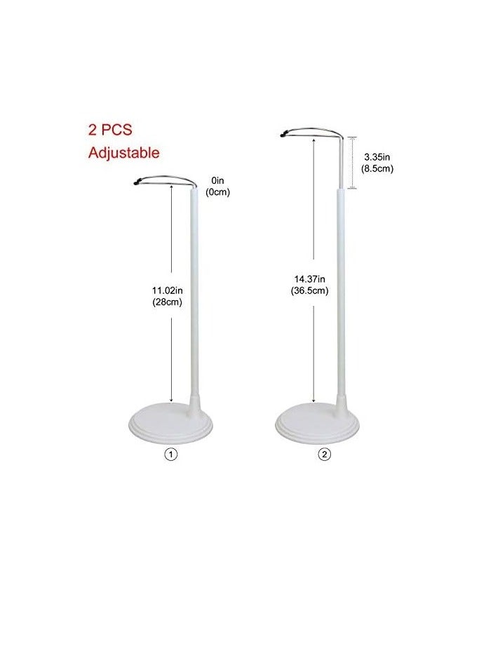 ZITA ELEMENT 2 Pcs Adjustable Doll Stand Support Base for 14-18 Inch Dolls - White - Image 3