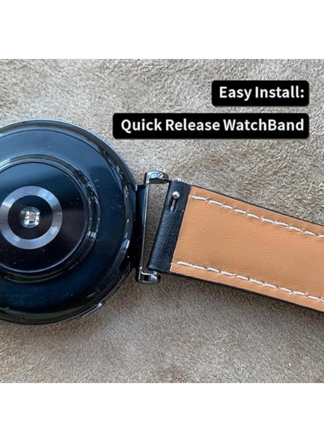 Ecosystem 18mm Lather Strap Compatible with Huawei Watch Gt 6 41mm/Gt5 Pro 42mm/GT5 41mm/GT4 41 mm/Huawei Watch 5 42mm, Lather Band for all watches using 18mm width Strap (Black) - Image 5