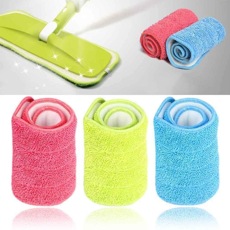 Birud Replacement Reusable Microfiber Spray Cleaning Mop Head Cloth Pads, Standard (Green Color-3 PIC) - Image 1