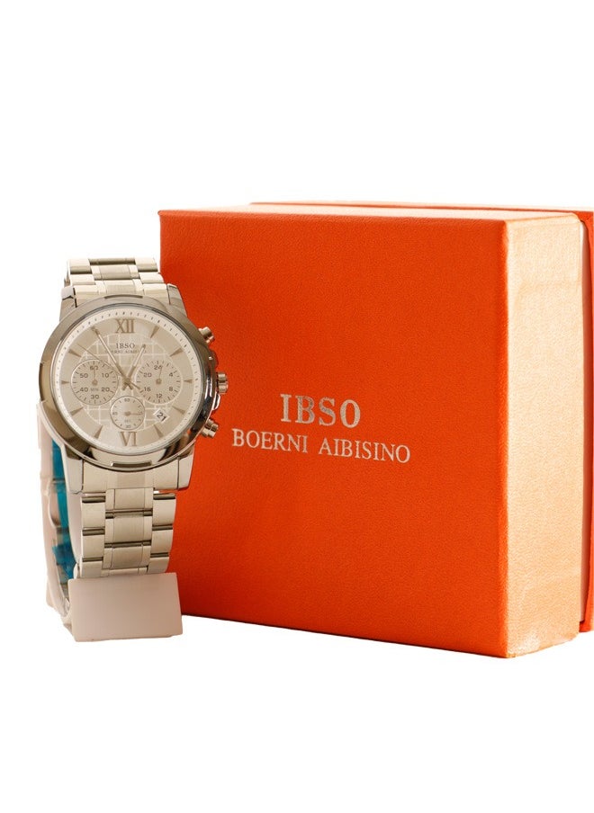 IBSO - IBSO Classic Watch for Men-Chronograph- Quartz - Silver stainless steel Band - IBM23 - Image 1