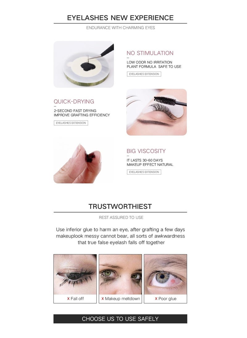 ICONSIGN - 45 Days Long Lasting 5 ml Natural Strong Black Glue For False Eyelash Extensions - Image 1
