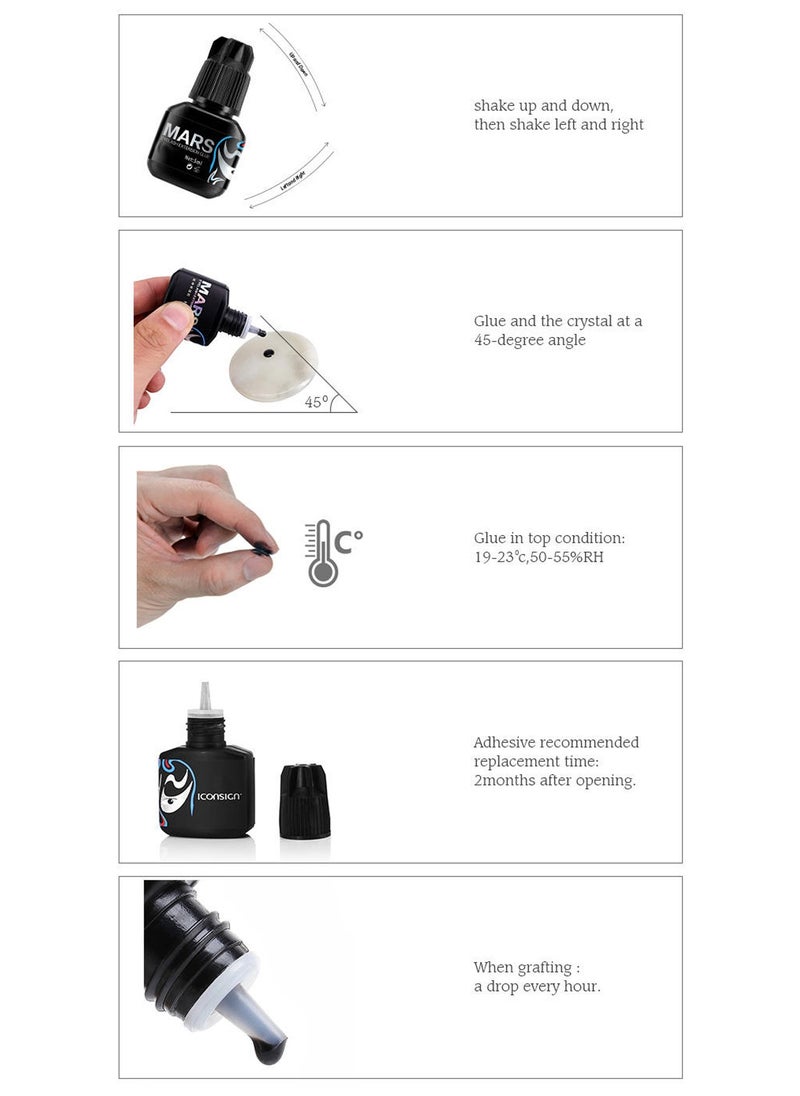 ICONSIGN - 45 Days Long Lasting 5 ml Natural Strong Black Glue For False Eyelash Extensions - Image 1
