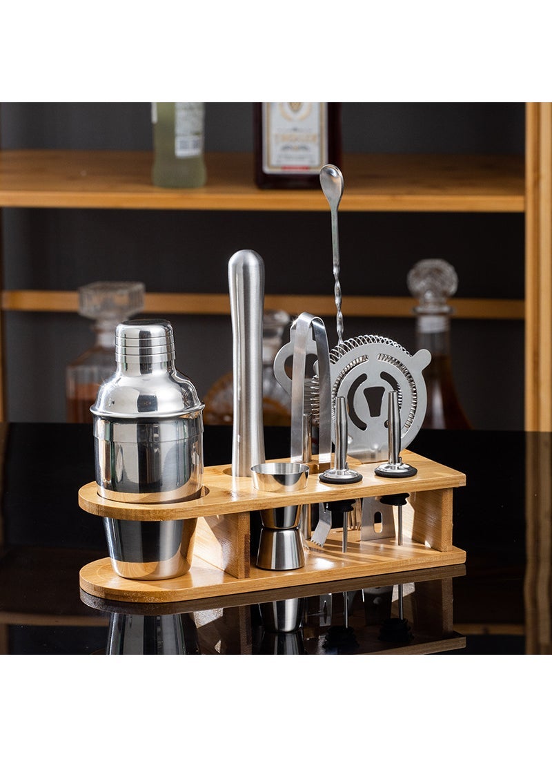 Cocktail Shaker 10 Pieces Set Cocktail Shaker Full Set Hand Cocktail Shaker Stainless Steel Pot Professional Cocktail Shaker 350ML  - Image 1