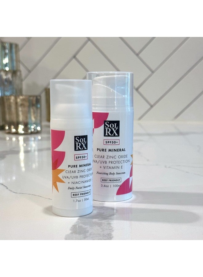 solrx Pure Mineral Spf 50+ Face Sunscreen 1.7Oz Zinc Oxide Sunscreen With Niacinamide Daily Facial Sunscreen Reef Safe Sunscreen - Image 5