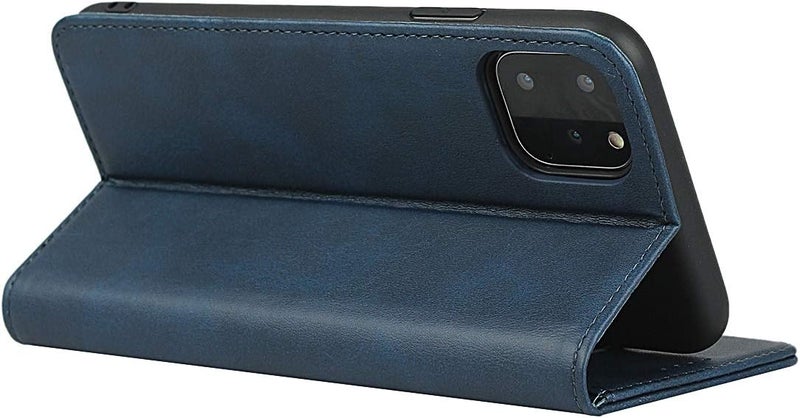 iCoverCase for iPhone 11 Pro Max Wallet Case with Card Holder, PU Leather Magnetic Kickstand Feature Shockproof Protective Flip Cover Case - Blue - Image 3