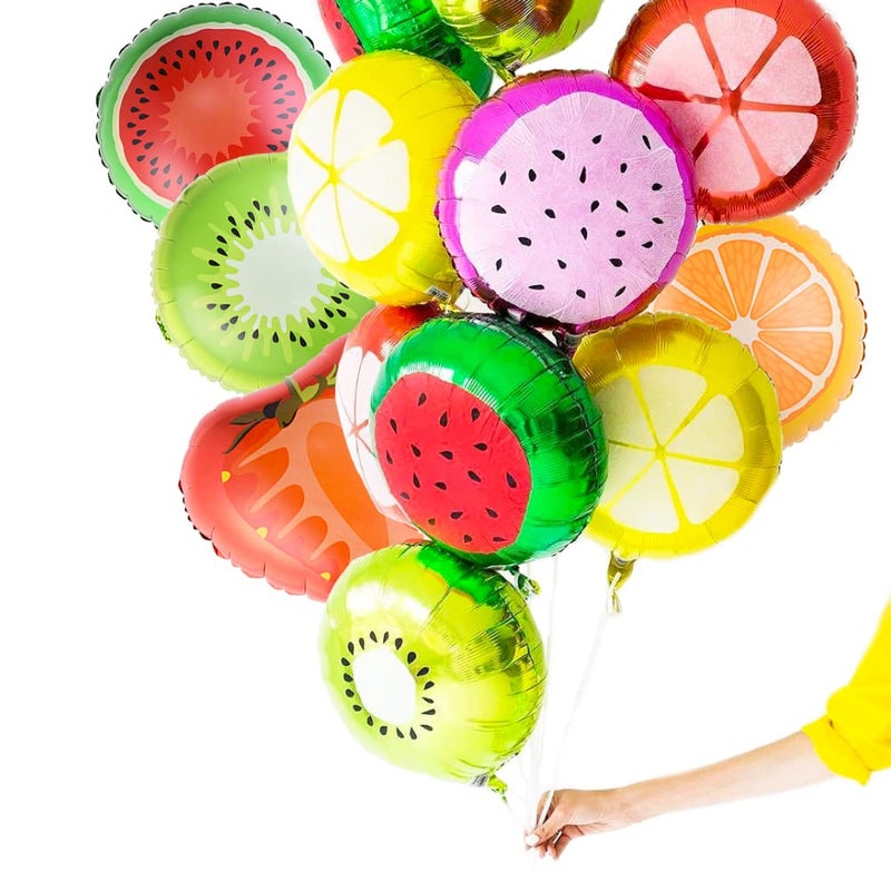 Simple polymer 18 Fruit Balloons Pack of 24 Watermelon Carambola Kiwi Dragon Fruit Orange Strawberry UnisexKids Childrens Party Decoration - Image 3