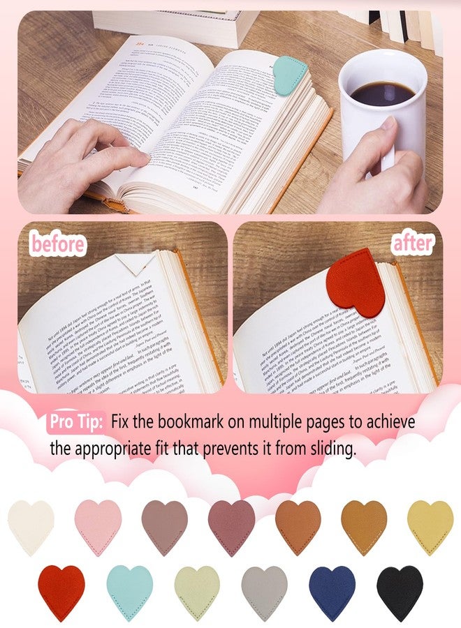 ٢٦ قطعة من فواصل الكتب الجلدية على شكل قلب، مشابك زاوية لطيفة للقارئات، هدايا إبداعية لمحبي الكتب/المعلمين/الطلاب - لوازم مكتبية ومنزلية - Image 2