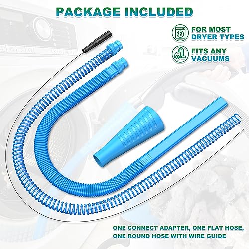 Sealegend 2 Pieces Dryer Vent Cleaner Kit Dryer Lint Vacuum Attachment, Dryer Vent Cleaning Lint Remover 2 Hoses Tools for Home Improvement - Image 5