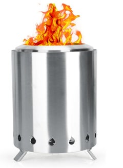 Smokeless Fire Pit, Stainless Steel Table Top Fire Pit, Outdoor Wood Burning Portable Fire Pit with Portable Storage Bag