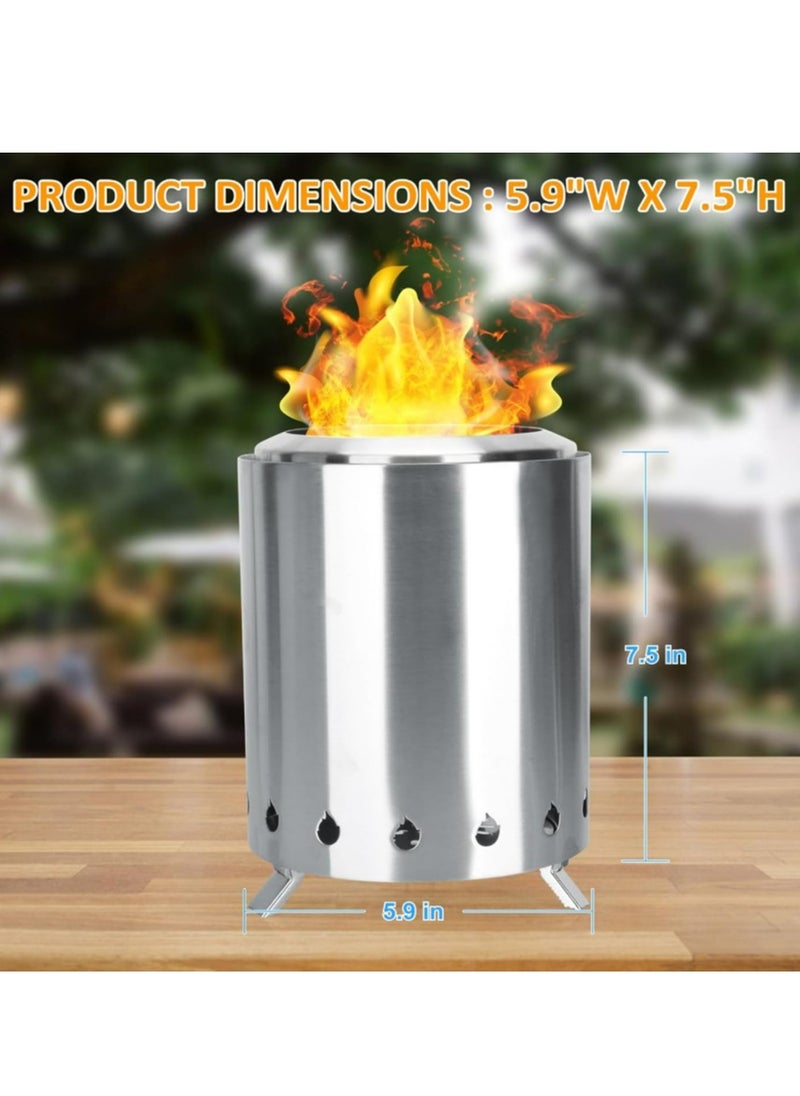 Generic - Smokeless Fire Pit, Stainless Steel Table Top Fire Pit, Outdoor Wood Burning Portable Fire Pit with Portable Storage Bag - Image 1