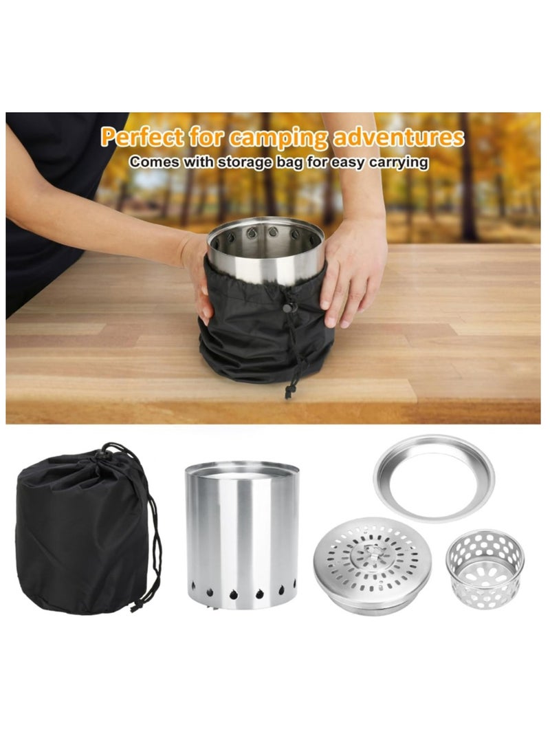 Generic - Smokeless Fire Pit, Stainless Steel Table Top Fire Pit, Outdoor Wood Burning Portable Fire Pit with Portable Storage Bag - Image 1