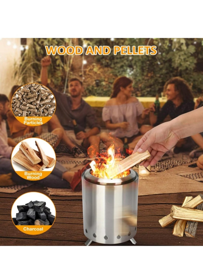 Generic - Smokeless Fire Pit, Stainless Steel Table Top Fire Pit, Outdoor Wood Burning Portable Fire Pit with Portable Storage Bag - Image 1