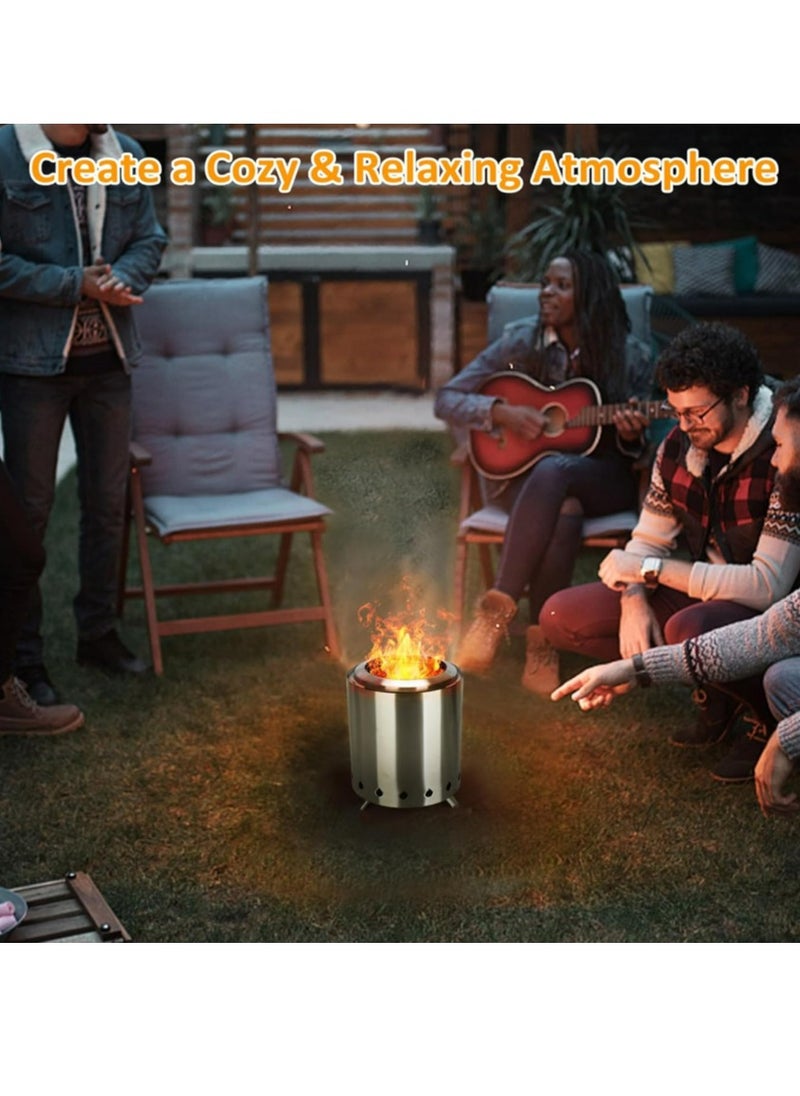 Generic - Smokeless Fire Pit, Stainless Steel Table Top Fire Pit, Outdoor Wood Burning Portable Fire Pit with Portable Storage Bag - Image 1