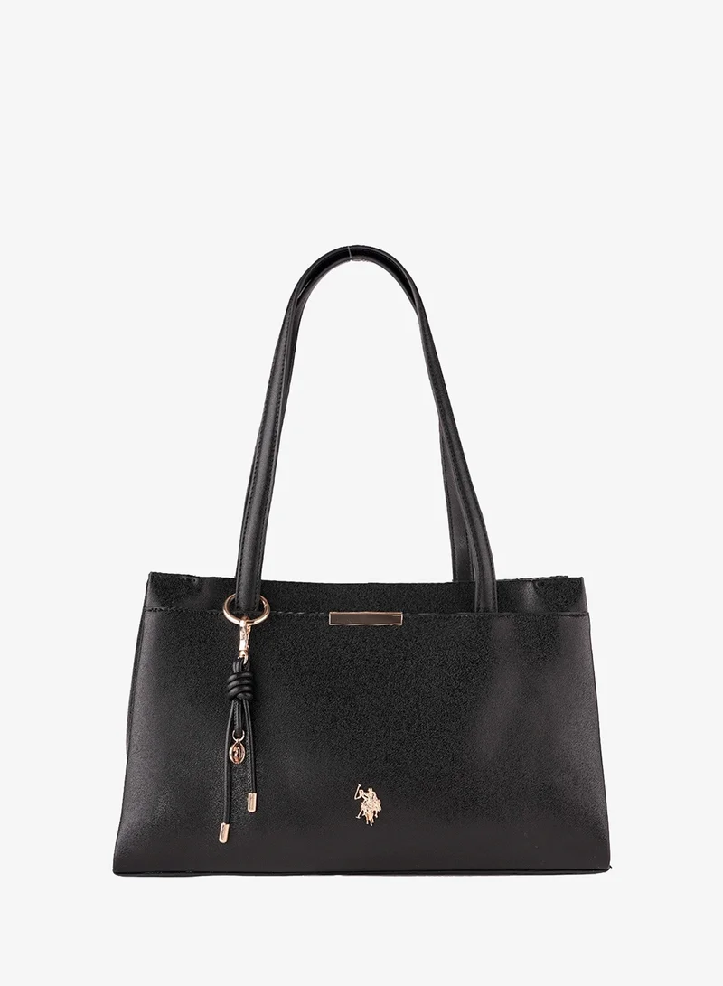 U.S. Polo Assn. U.S. Polo Assn. Women's Shoulder Bag, Ladies Bag Crossbody Bag & Handbag for Ladies Travel Bag for Girls Black