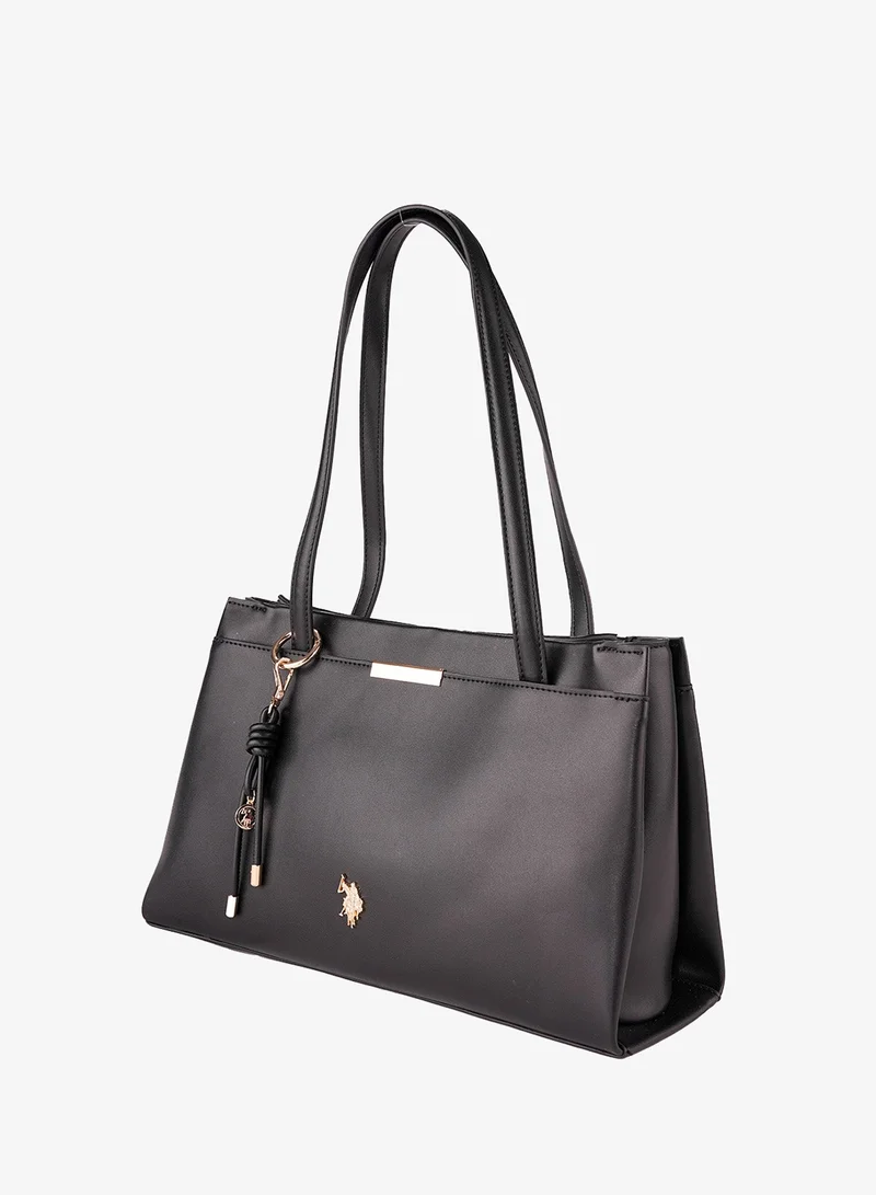 U.S. Polo Assn. U.S. Polo Assn. Women's Shoulder Bag, Ladies Bag Crossbody Bag & Handbag for Ladies Travel Bag for Girls Black