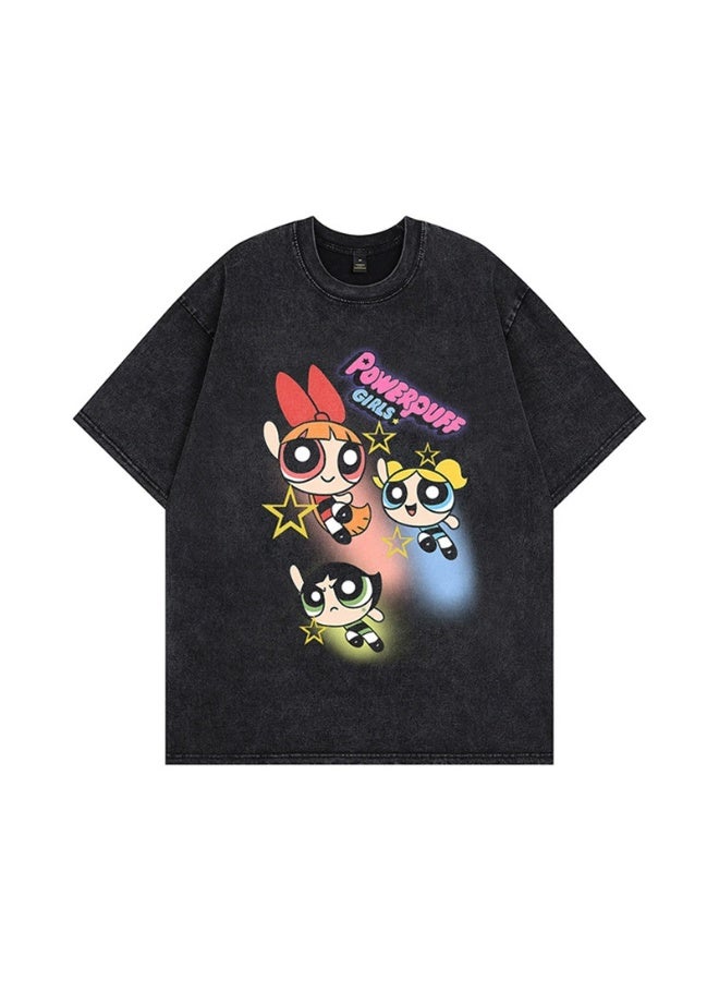 general Powerpuff Girls Printed Short Sleeve T-Shirt Soft Breathable Casual Tops Multiple Sizes Fashion Outfit for Fans - Image 1