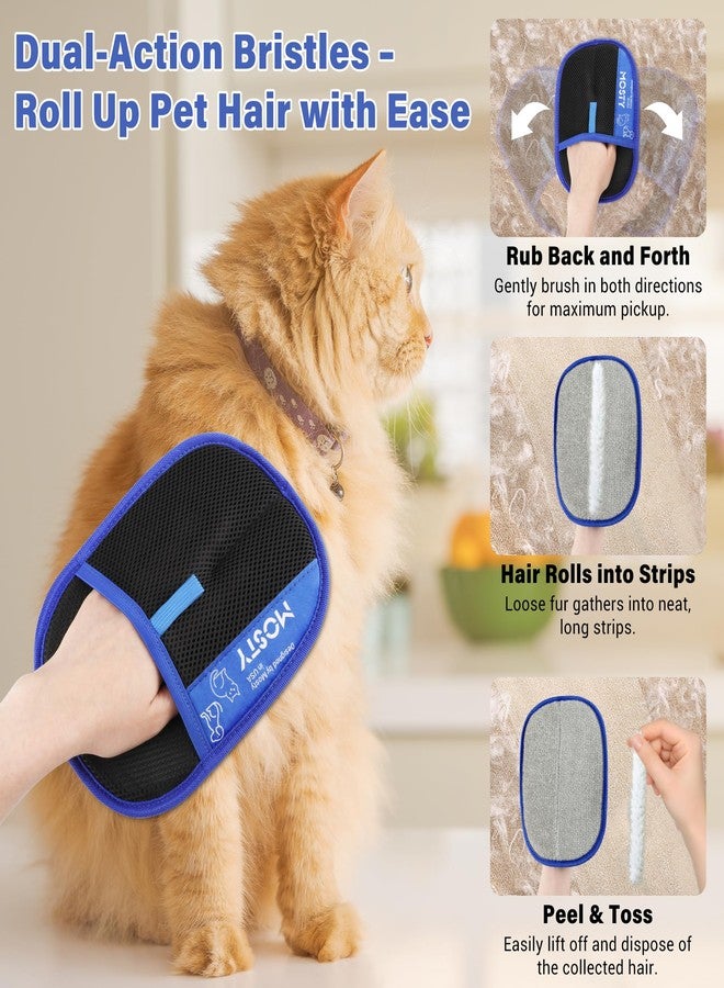 MOSTY Pet Hair Removal Glove,Double Sided Electrostatic, Reusable Cat & Dog Hair Remover Mitt for Furniture, Couch, Carpet, Car Seat, Quick Cleaning Grooming Glove,1Pcs - Image 3