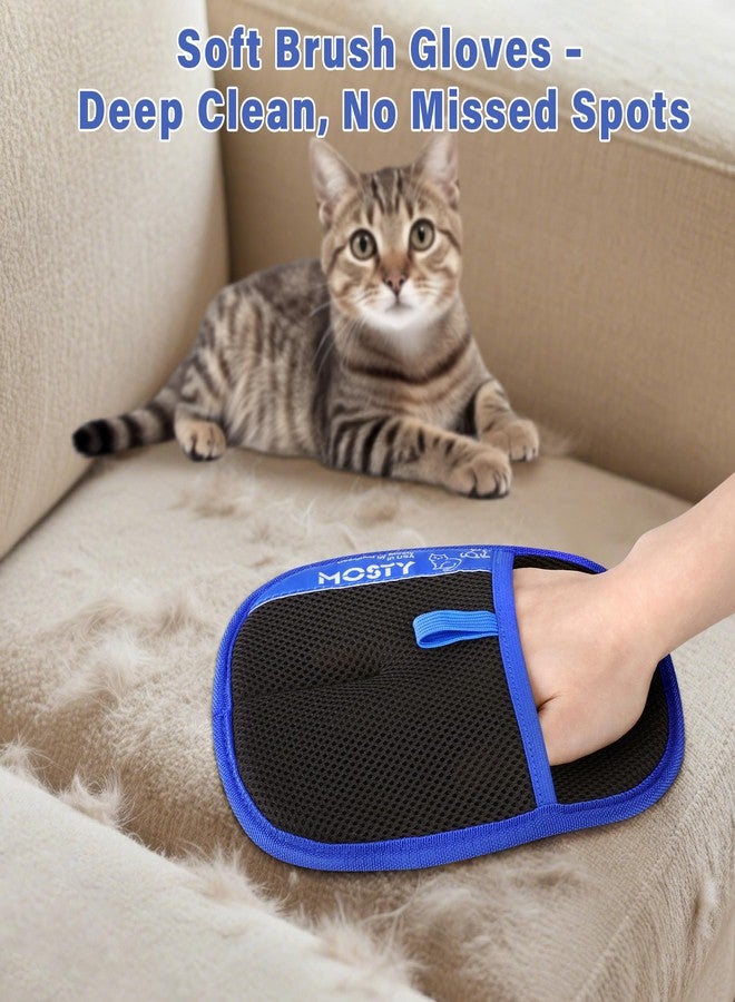 MOSTY Pet Hair Removal Glove,Double Sided Electrostatic, Reusable Cat & Dog Hair Remover Mitt for Furniture, Couch, Carpet, Car Seat, Quick Cleaning Grooming Glove,1Pcs - Image 4