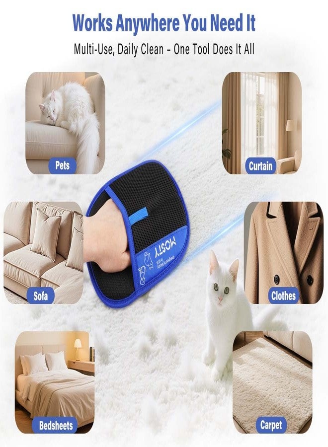 MOSTY Pet Hair Removal Glove,Double Sided Electrostatic, Reusable Cat & Dog Hair Remover Mitt for Furniture, Couch, Carpet, Car Seat, Quick Cleaning Grooming Glove,1Pcs - Image 2