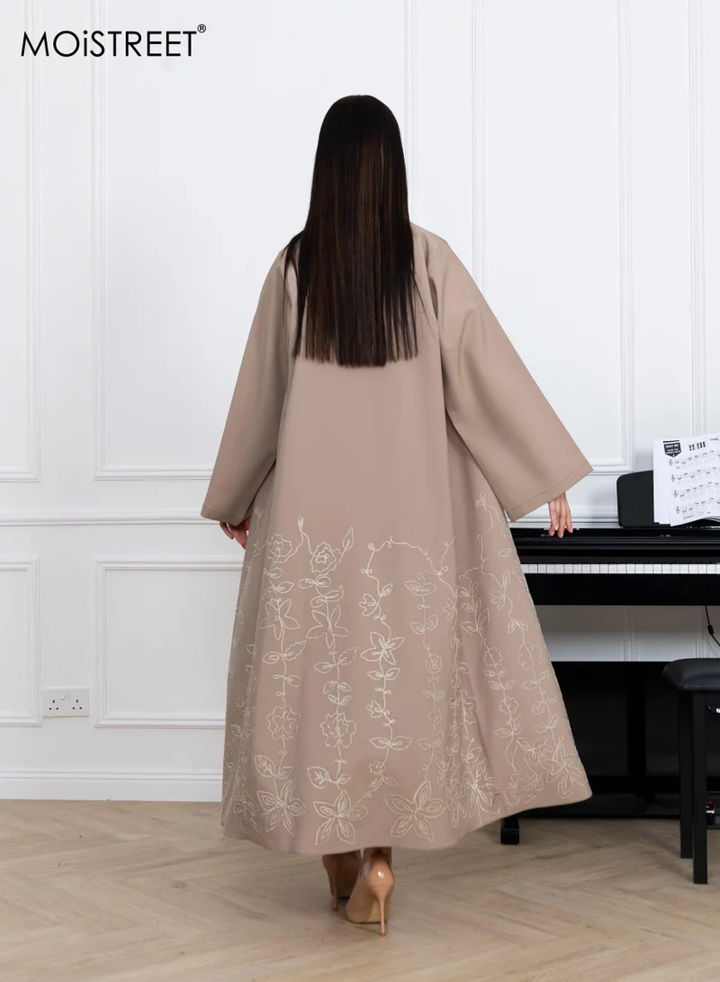 Moistreet  MOiSTREET Phua Embroidery Abaya for Women | Best Price UAE