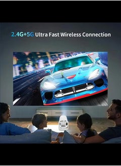 ماركة غير محددة جهاز عرض محمول ذكي بنظام أندرويد مع واي فاي 5G بدقة 1280×720 بكسل عالي الوضوح للمكتب والمسرح المنزلي وعرض الفيديو، جهاز عرض مصغر مع مواصفات بصرية متقدمة  - Image 3