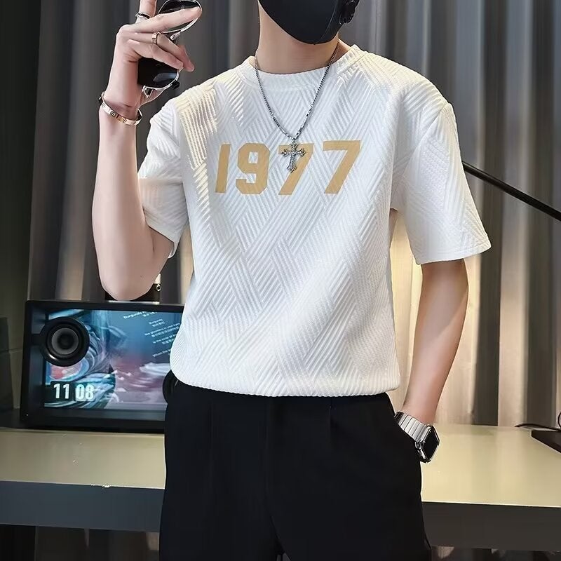 New Letter Printing Fashion Short-Sleeved T-Shirt American Style Trendy Brand Plus Size Men'S T-Shirt - Image 3