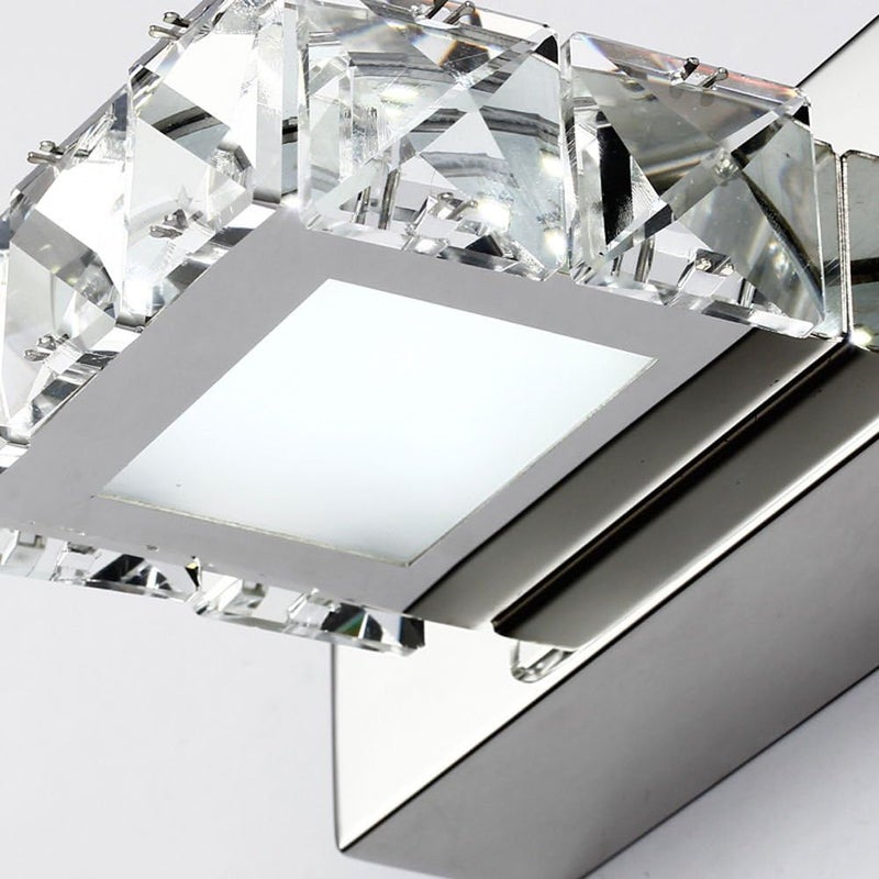 klarako Bathroom Light Fixtures,Modern Bathroom LED Crystal Wall Lamp Fixtures Mirror Light Make-up Vanity Light 3 Lights Warm White Wall LED Lamps - Image 4