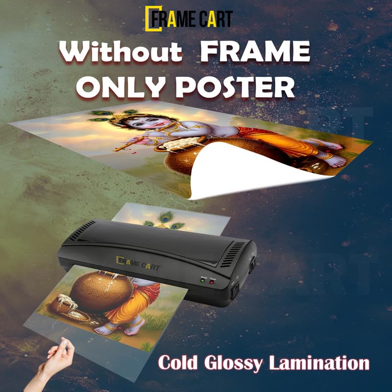 Frame Cart إطار ملصق الطفل كريشنا للنساء الحوامل | صورة دينية بال غوبال/كانها جي | ديكور غرفة نوم إيجابي | طباعة فينيل عالية الجودة | غير مؤطر 12x18 بوصة - Image 5