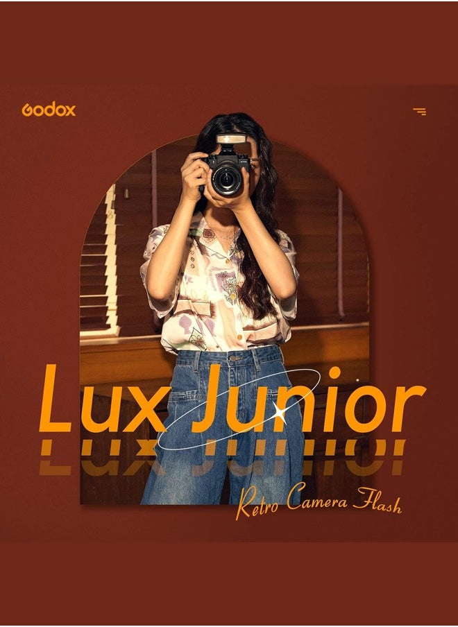 Godox - Godox Lux Junior Retro Camera Flash, GN12 with 7 Levels Flash Power, CCT 6000K±200K with S1/S2 Optical Control for Fuji, for Canon, for Nikon, for Sony, for Olympus Camera - Image 1