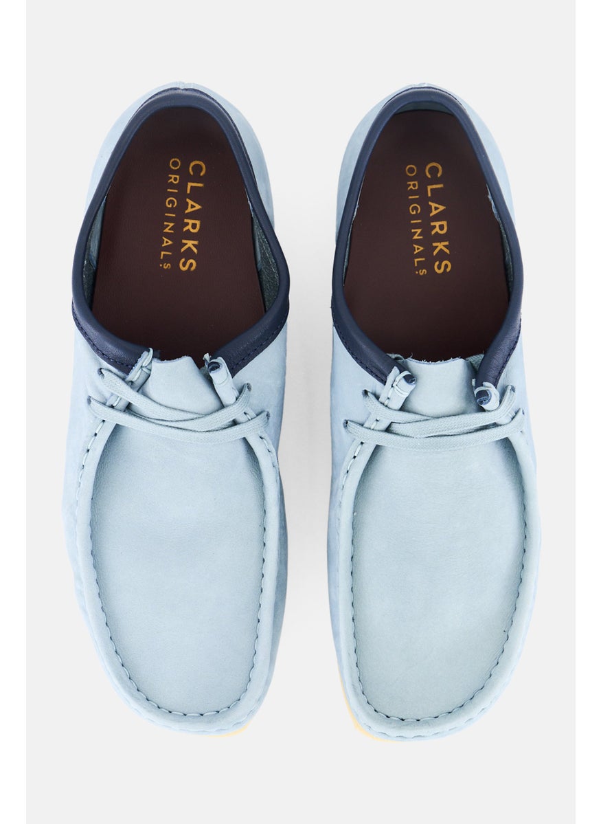 clarks Men Standard Wallabee Lace Up Casual Shoes, Light Blue  - Image 2