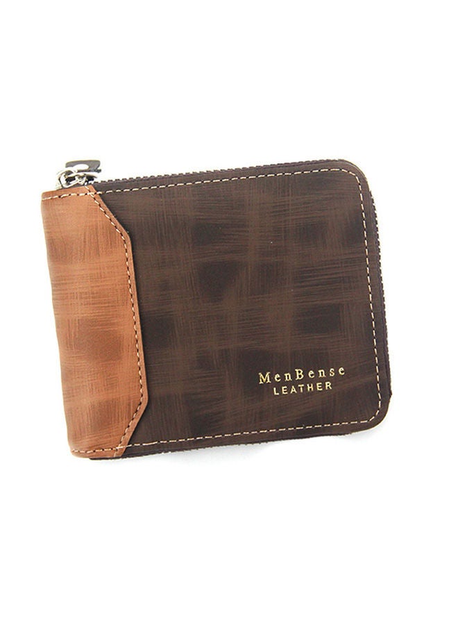 MenBense Fashion Contrast Leather Men's Bifold Short Wallet Card Holder Certificate Bag for Shopping Business Commute - Image 1